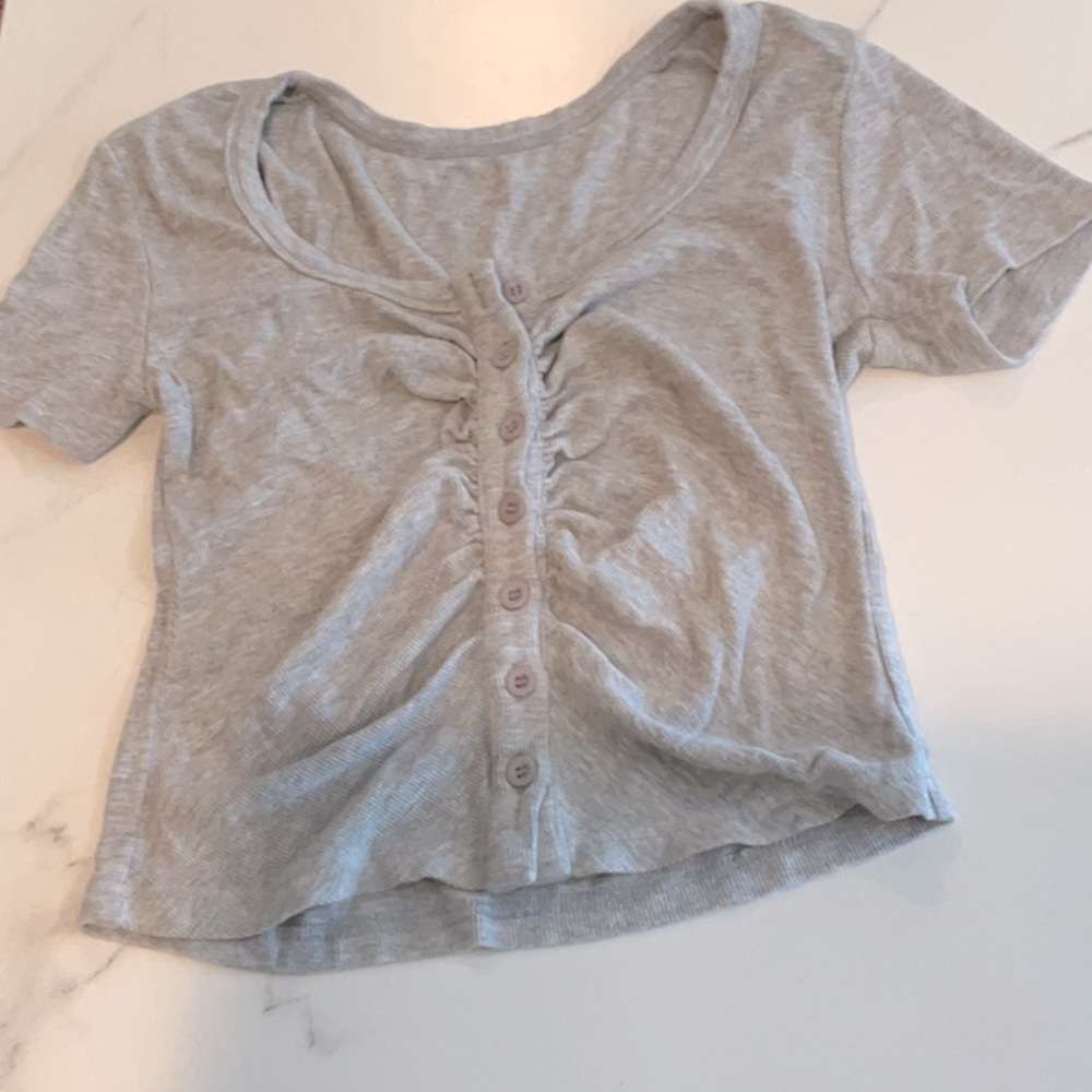Cider gray crop top, small